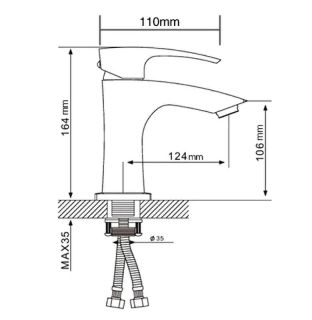 Смеситель для раковины Gappo G1007-5 сатин